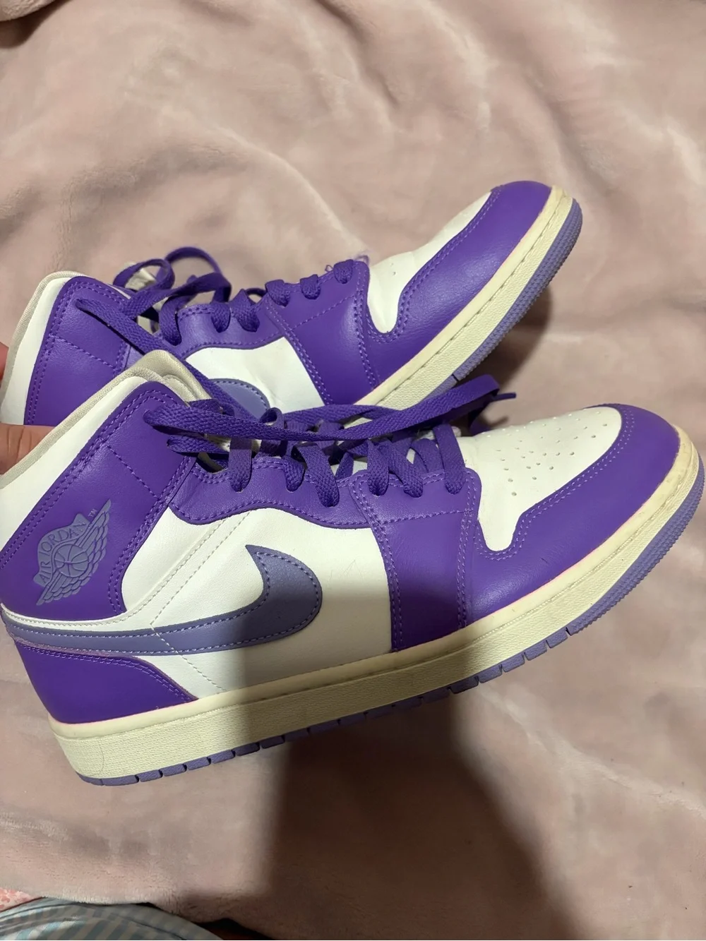 Jordan Purple and White Low-Top Sneakers